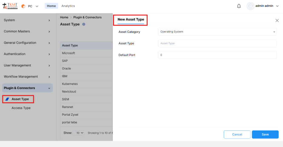 Configure Asset Category and Asset Type