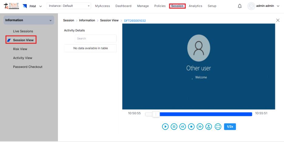 Operational Session Logging interface